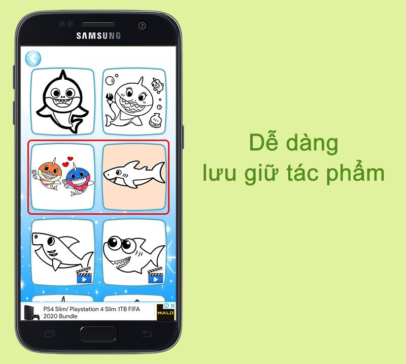 Dễ d&agrave;ng lưu lại được t&aacute;c phẩm của m&igrave;nh