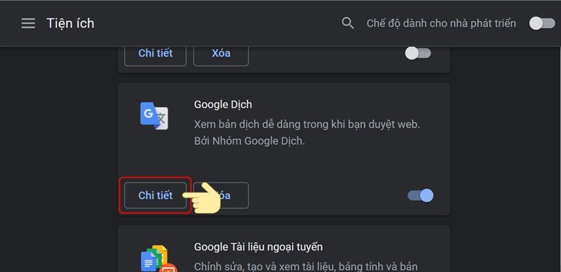 Bấm vào Chi tiết