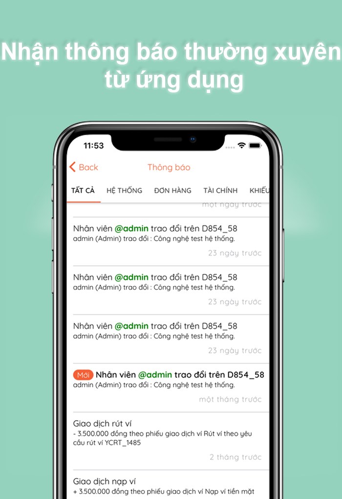 Nhận th&ocirc;ng b&aacute;o từ ứng dụng 