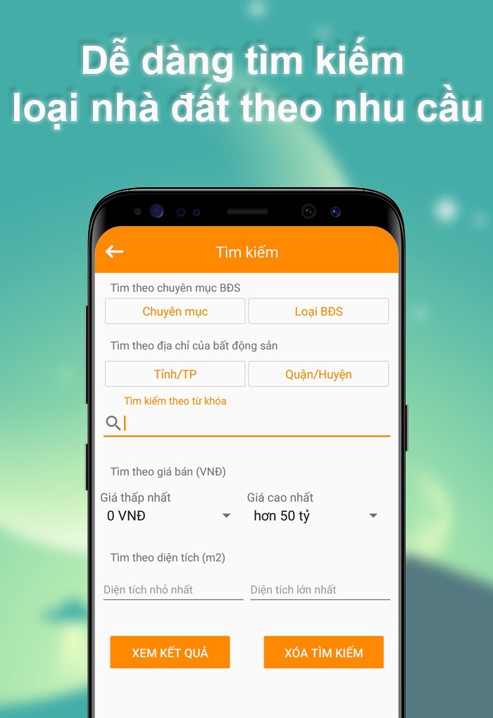 Tìm kiếm loại nhà đất muốn mua dễ dàng