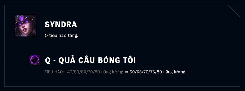 Giảm sức mạnh Syndra