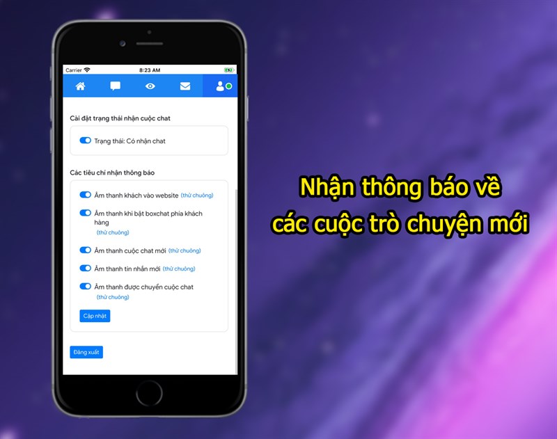Nhận thông báo về các cuộc trò chuyện mới