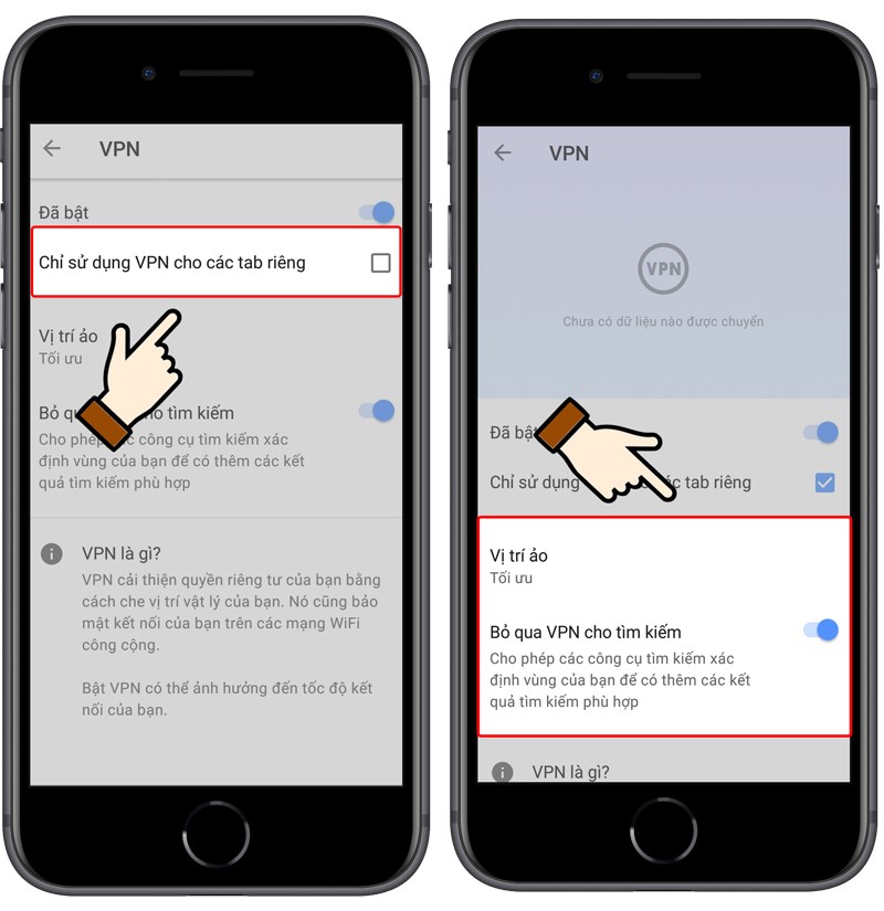 có thể sử dụng hoặc không, tính năng Opera VPN