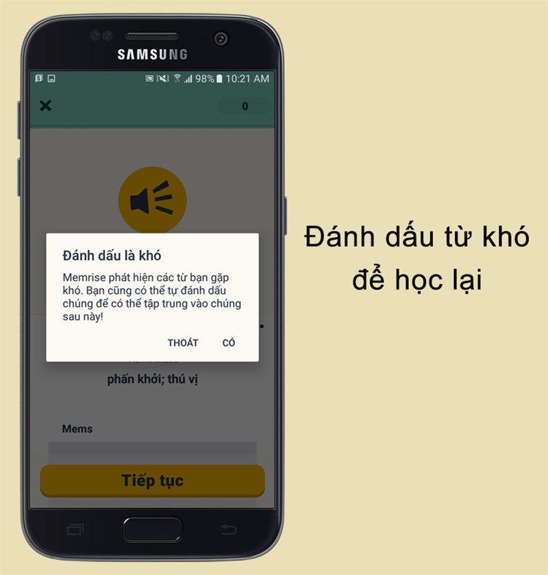 Đánh dấu các từ khó để học lại trên ứng dụng Learn Languages with Memrise