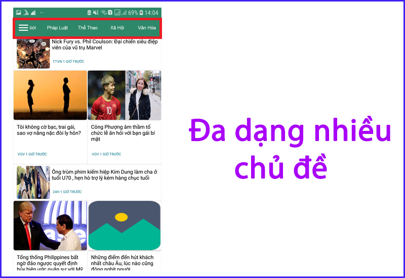 Đa dạng nhiều chủ đề tin tức
