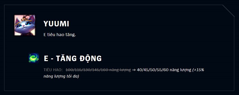 Giảm sức mạnh Yuumi