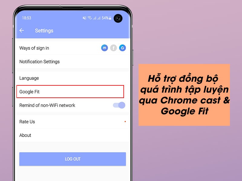 Hỗ trợ đồng bộ quá trình tập luyện qua Chrome cast & Google Fit