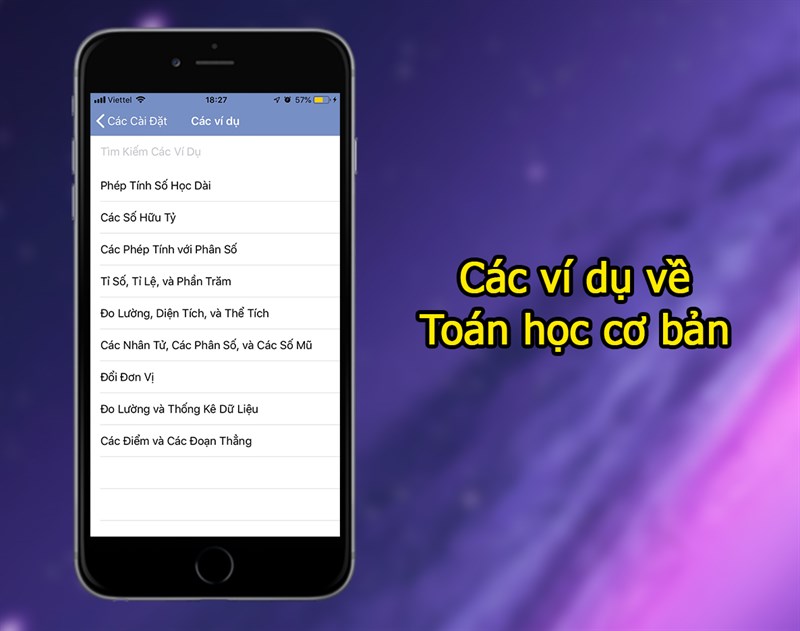 Ví dụ về Toán học cơ bản