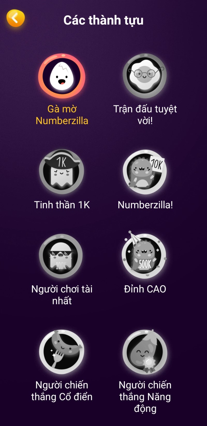 Mở khoá thành tựu