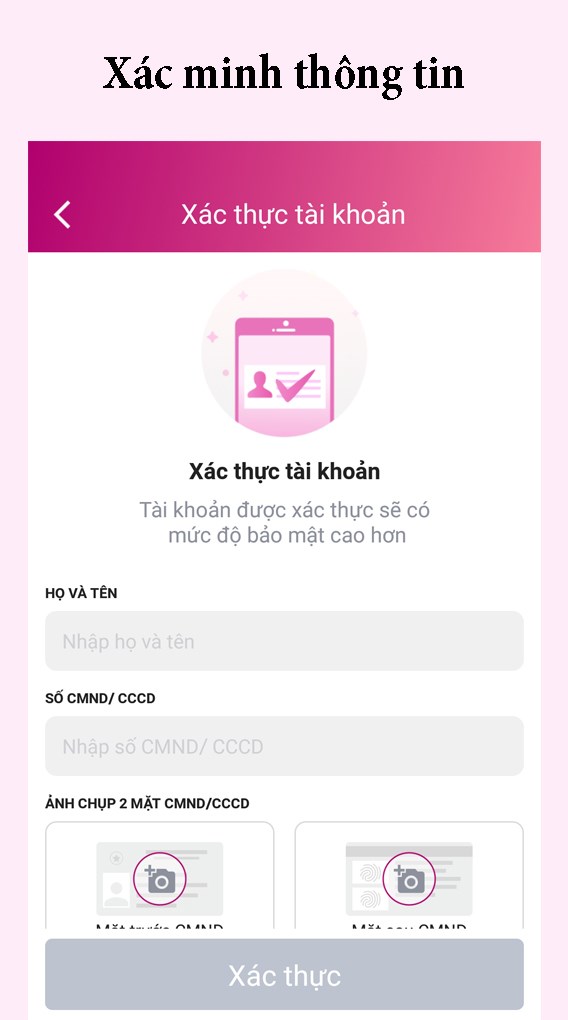 X&aacute;c minh th&ocirc;ng tin