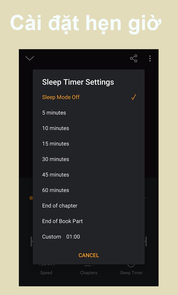 Cài đặt hẹn giờ khi phát hoặc dừng