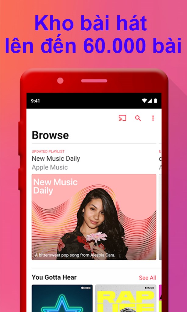 Kho b&agrave;i h&aacute;t khổng lồ l&ecirc;n đến 60.000 b&agrave;i h&aacute;t&nbsp;