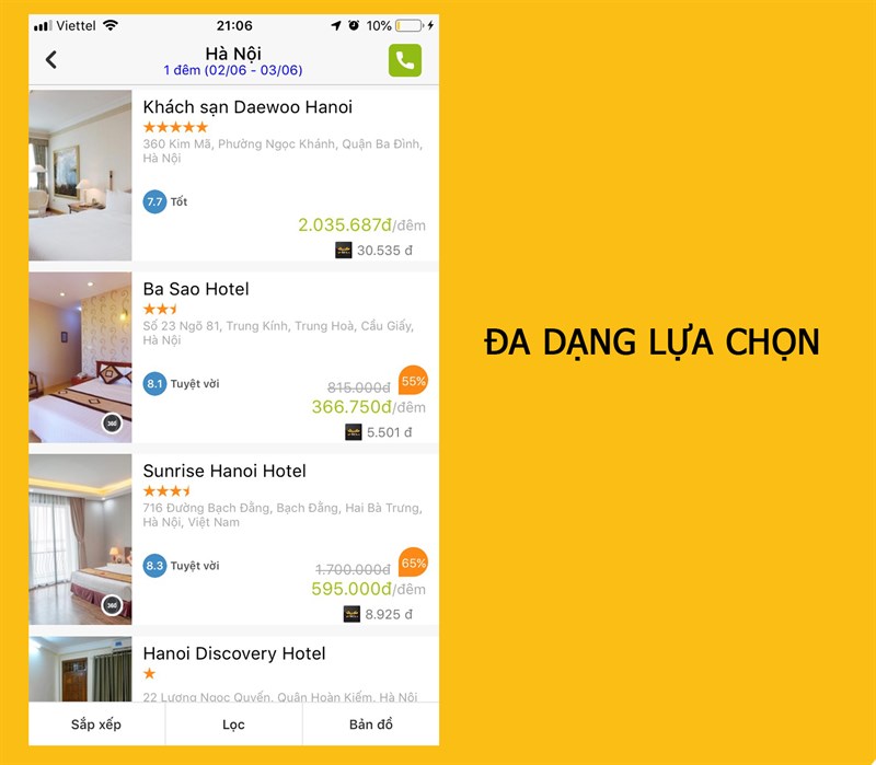 Đa dạng lựa chọn với hơn 11.000 kh&aacute;ch sạn to&agrave;n quốc v&agrave; hơn 1 triệu kh&aacute;ch sạn quốc tế