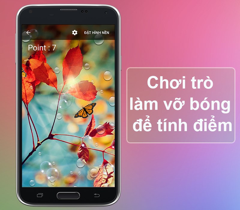 Bạn có thể chơi trò làm vỡ bóng để tính điểm trực tiếp trên hình nền