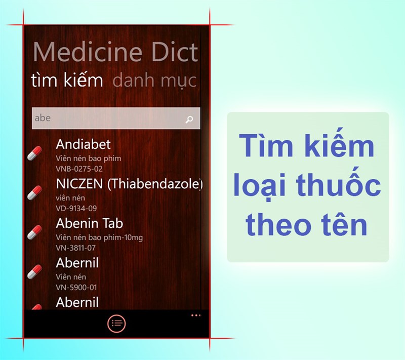 Tìm kiếm nhanh chóng các loại thuốc theo tên