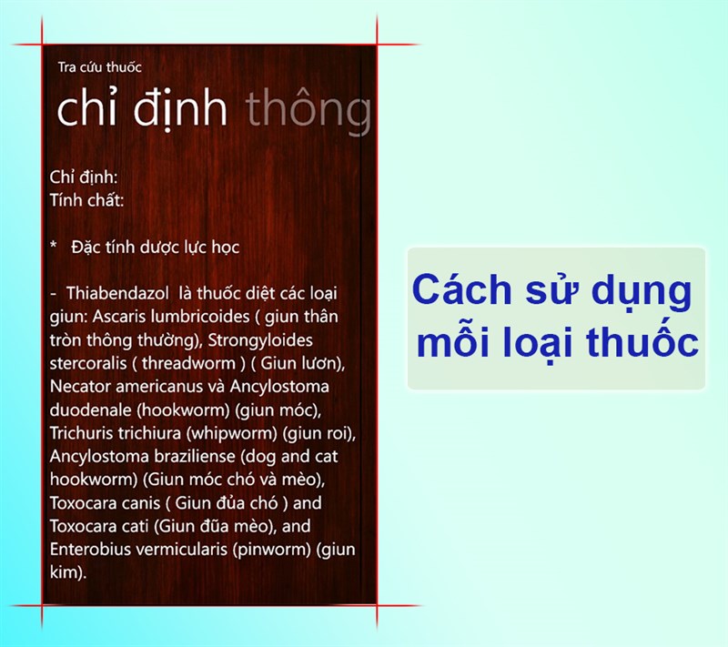 Tham khảo cách sử dụng mỗi loại thuốc