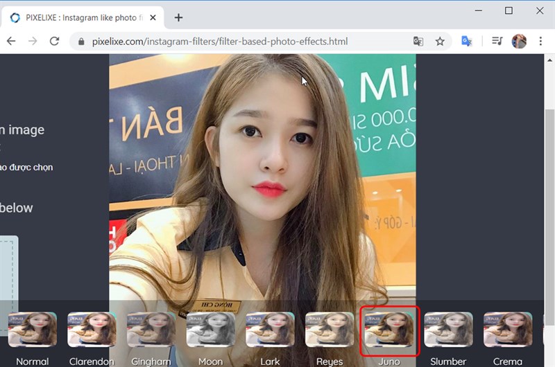 Chọn bộ lọc cho ảnh