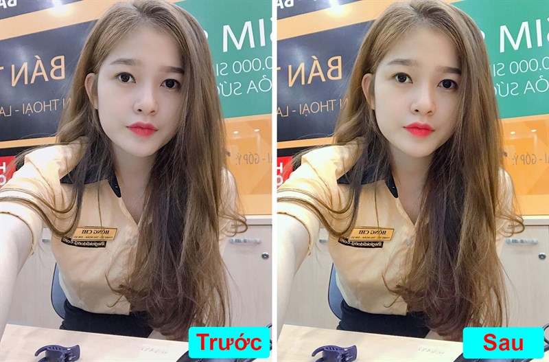 Ảnh trước v&agrave; sau khi chỉnh m&agrave;u