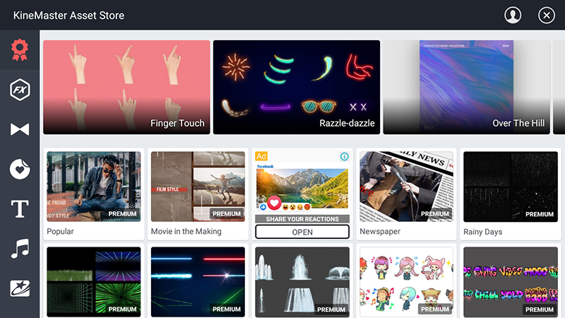 Cửa h&agrave;ng Mẫu gi&uacute;p bạn c&oacute; th&ecirc;m &acirc;m nhạc, clip, font chữ, h&igrave;nh d&aacute;n, chuyển cảnh 