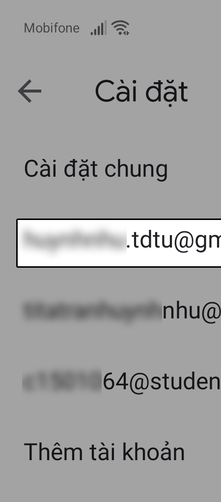 Chọn Tài khoản Google