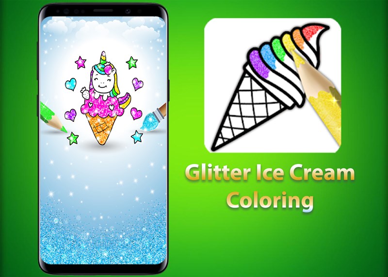 Glitter Ice Cream Coloring