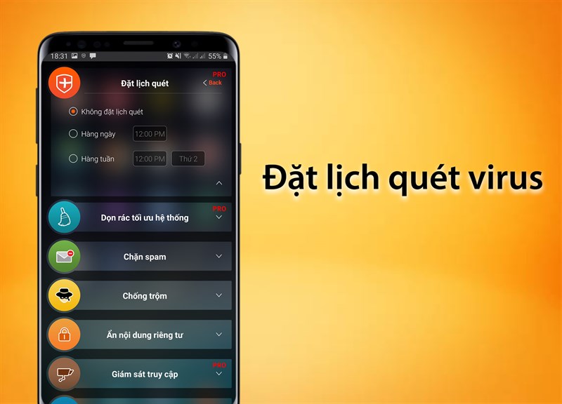 Đặt lịch qu&eacute;t virus