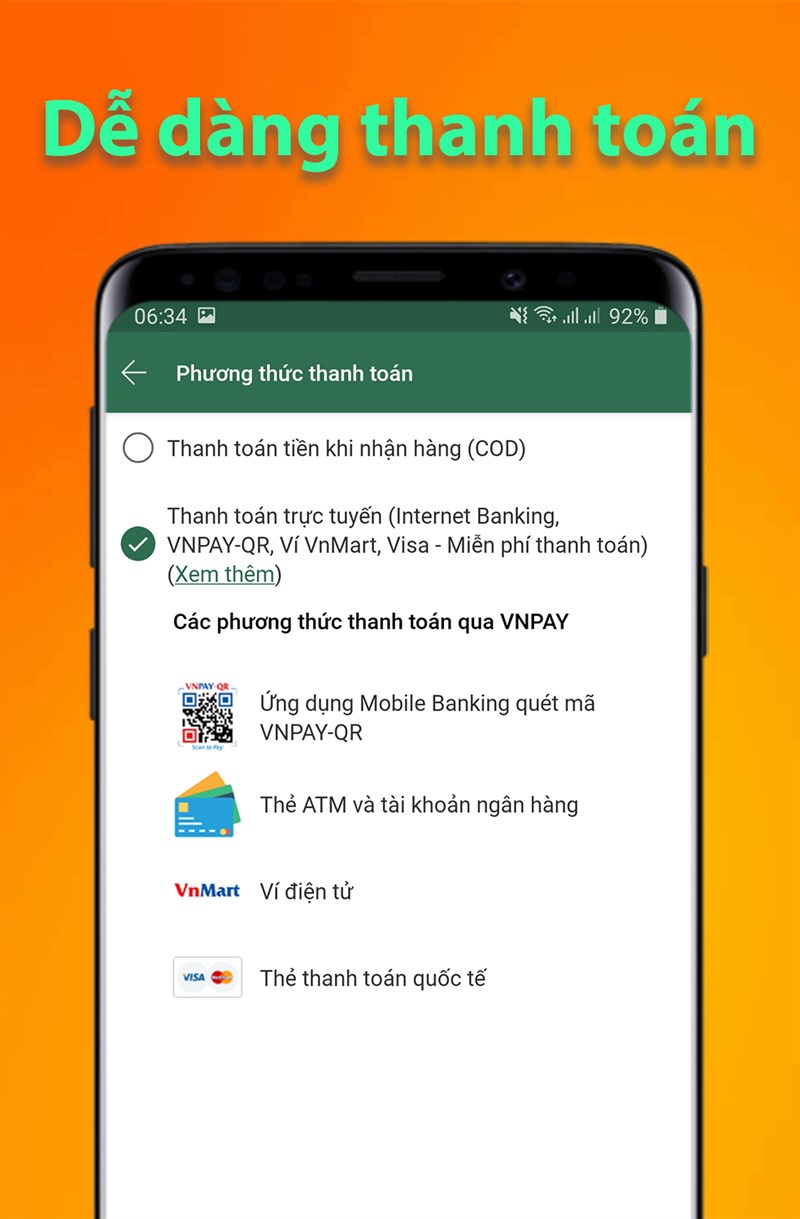 Dễ dàng thanh toán