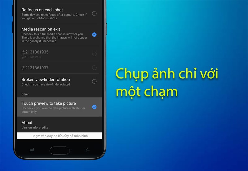 Chụp ảnh với một chạm