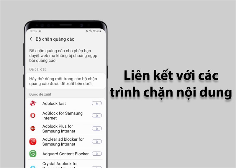 Liên kết với các trình chặn nội dung