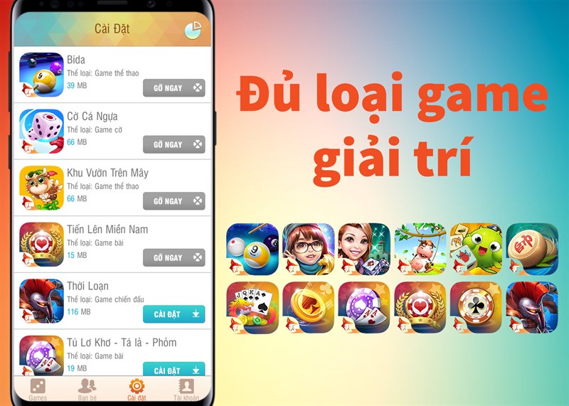 Đủ loại game giải trí