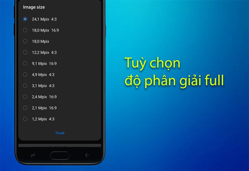 Tuỳ chọn độ phân giải