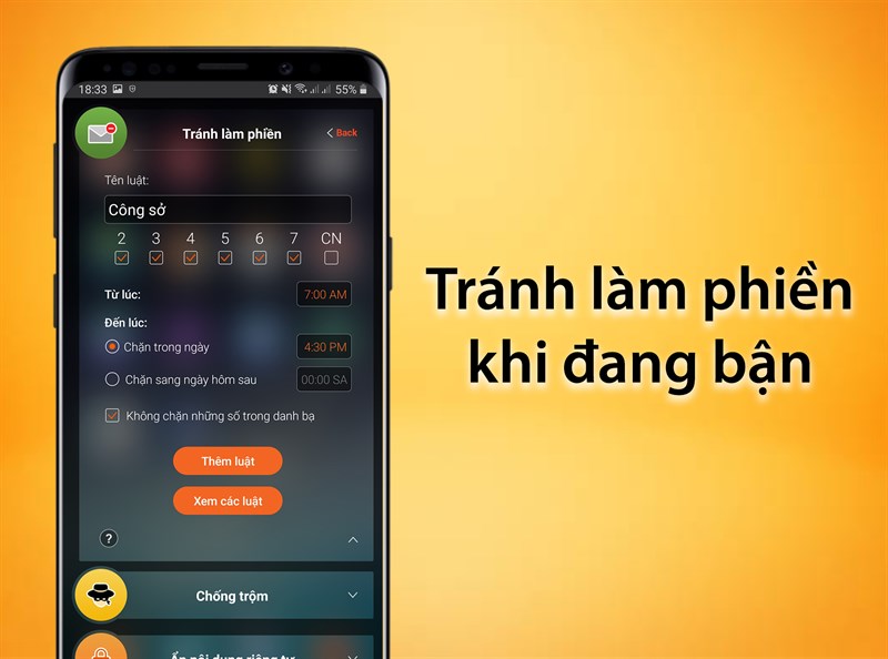 Tr&aacute;nh l&agrave;m phiền khi đang bận