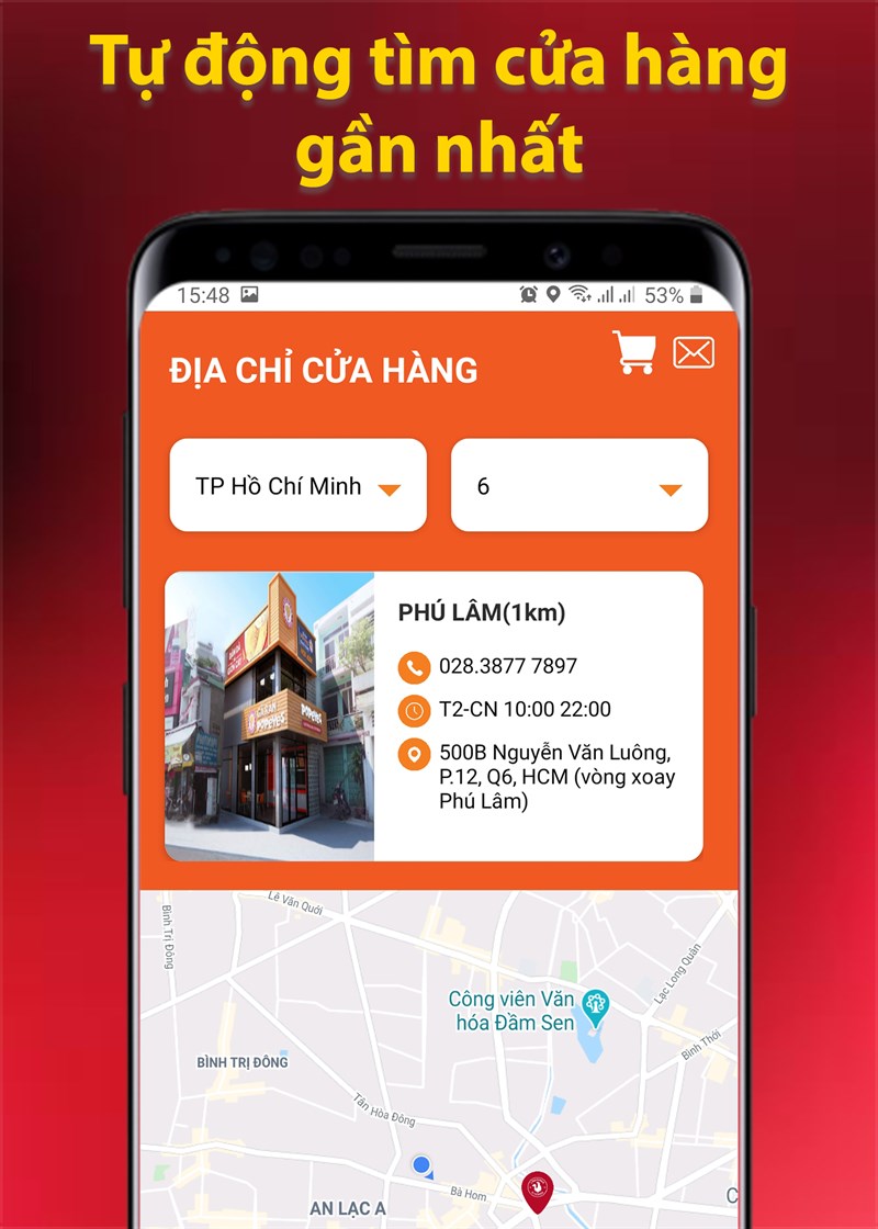 Tự động t&igrave;m cửa h&agrave;ng gần nhất