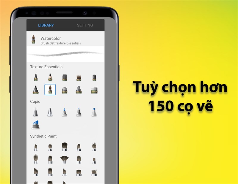 Tuỳ chọn hơn 150 cọ vẽ