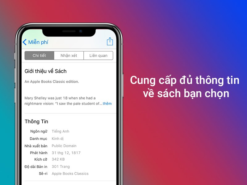 Cung cấp đầy đủ th&ocirc;ng tin giới thiệu về s&aacute;ch bạn chọn