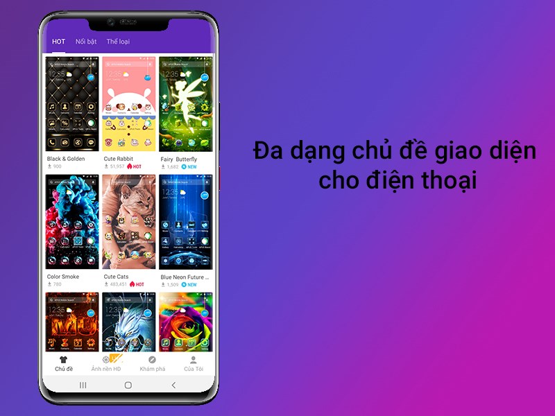 Đa dạng c&aacute;c chủ đề giao diện cho điện thoại