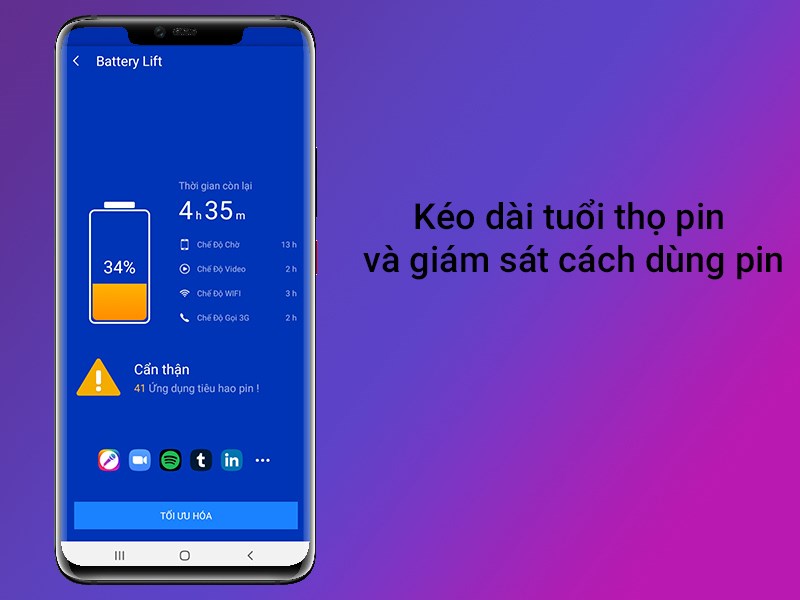 K&eacute;o d&agrave;i tuổi thọ pin của thiết bị v&agrave; gi&aacute;m s&aacute;t c&aacute;ch d&ugrave;ng pin