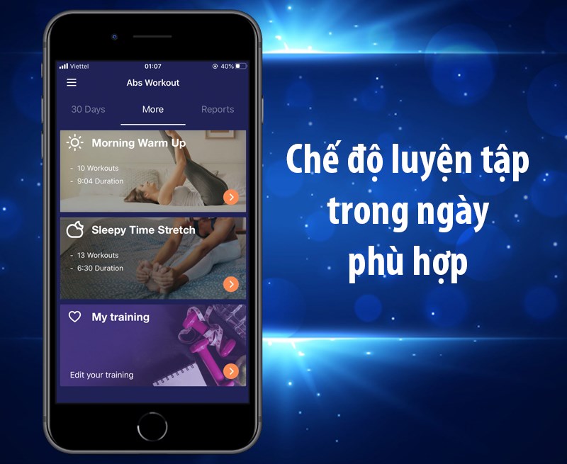 Chế độ luyện tập trong ng&agrave;y ph&ugrave; hợp