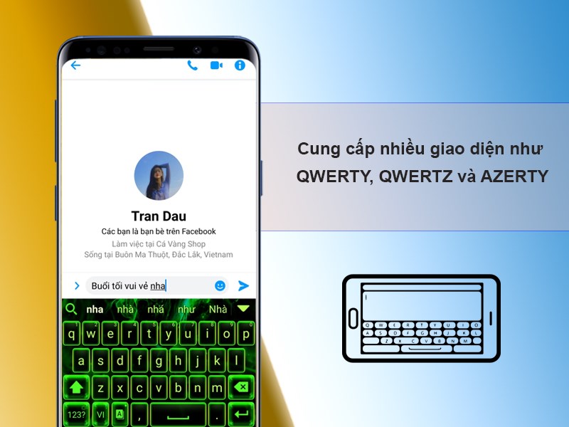 Cung cấp nhiều giao diện như QWERTY, QWERTZ v&agrave; AZERTY