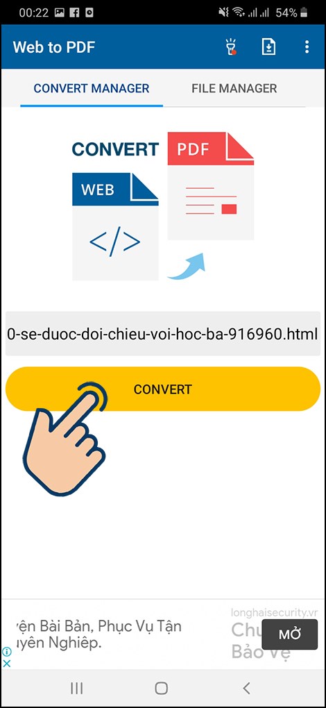 Nhập URL trang web bạn muốn chuyển đổi thành PDF vào và chọn Convert.