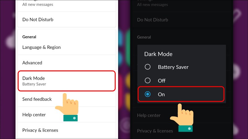 Bật chế độ Dark Mode