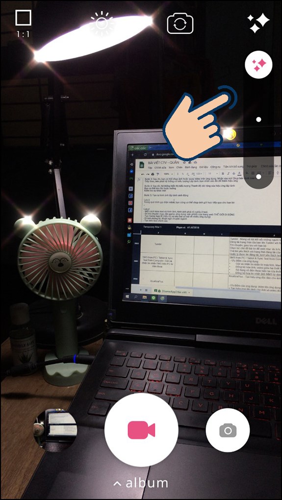 Kéo thanh lấp lánh lên hoặc xuống để chỉnh độ lấp lánh mà bạn muốn