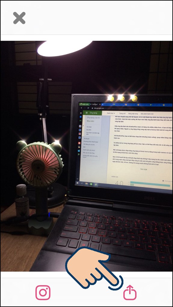 Cuối cùng bạn có thể lưu lại hoặc chia sẻ trực tiếp lên mạng xã hội