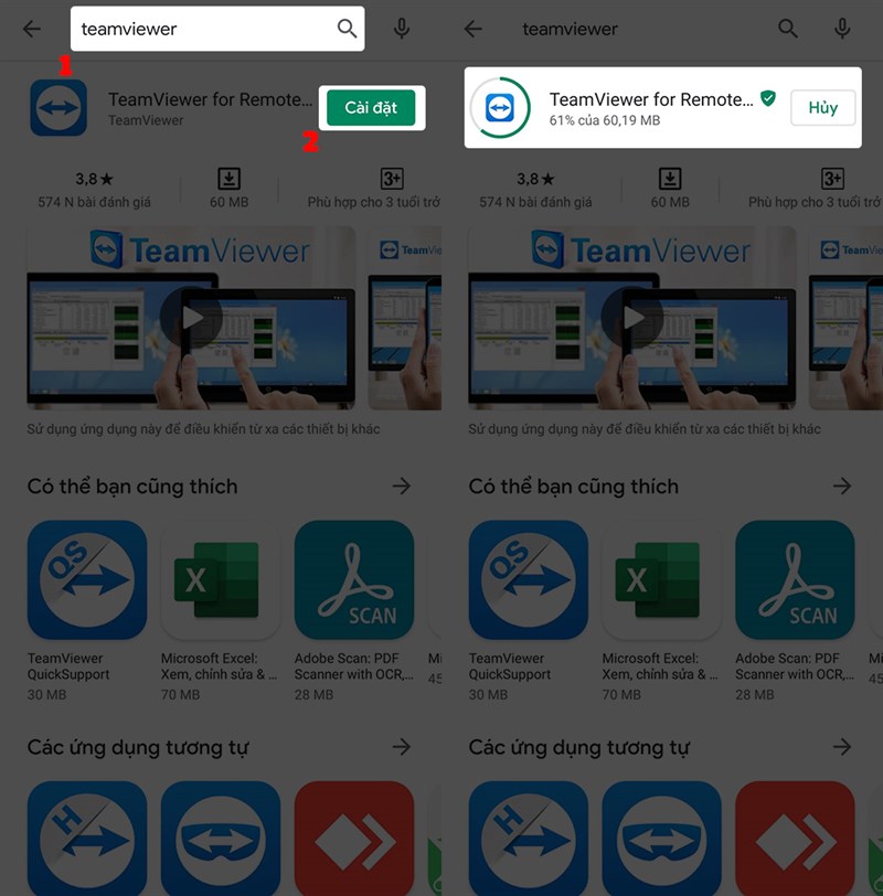 Tải ứng dụng Teamviewer về điện thoại