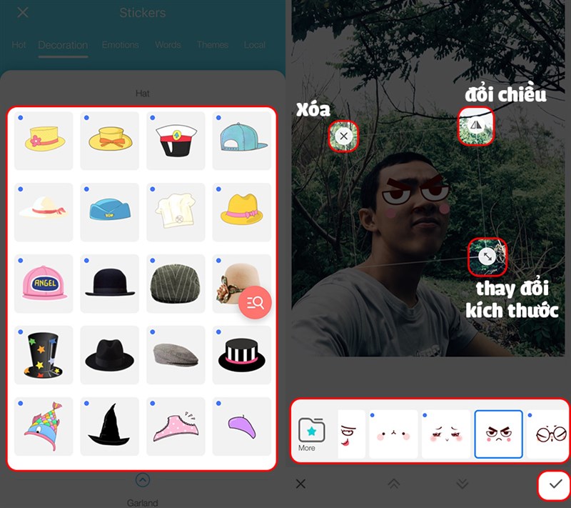 Thay đổi k&iacute;ch thước của Sticker