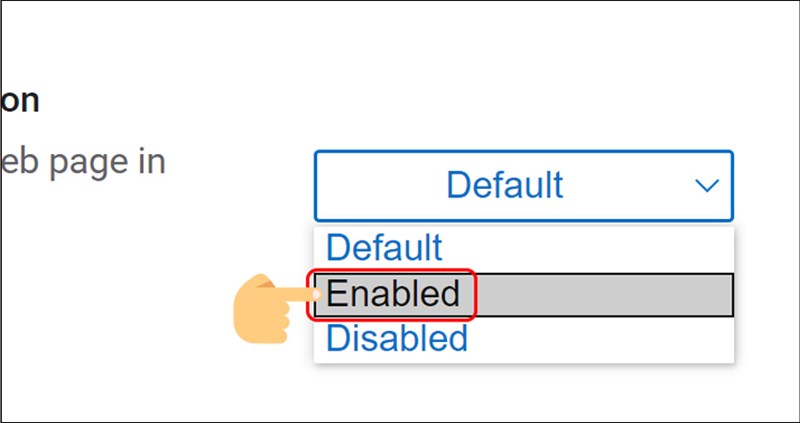 Chuyển từ Default sang Enabled