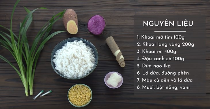 Nguyên vật liệu món ăn uống chè bà cha nam giới bộ