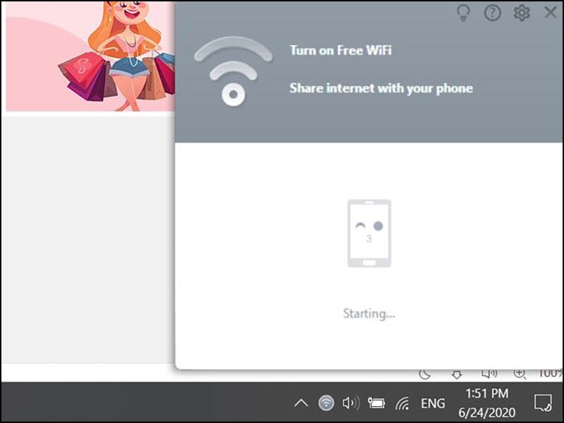 Đợi vài giây để trình duyệt UC Browser thiết lập mạng WiFi.