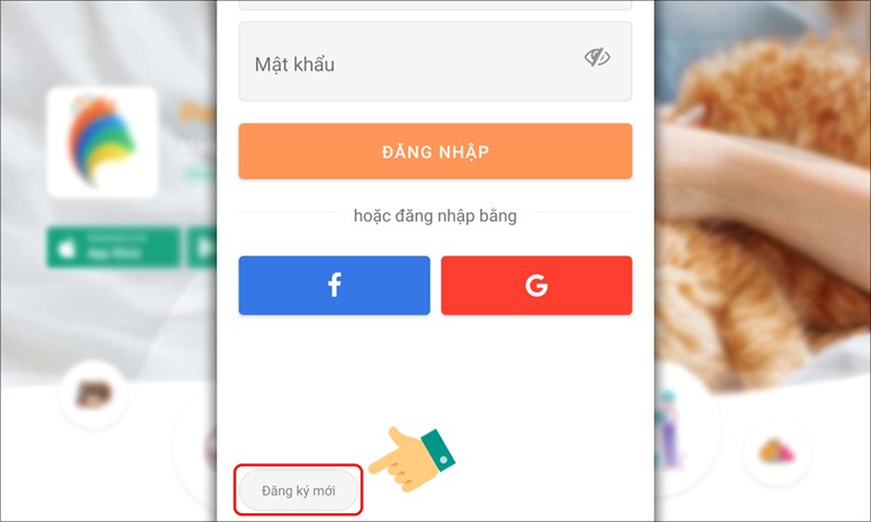 Chọn Đăng k&yacute; mới để bắt đầu tạo t&agrave;i khoản