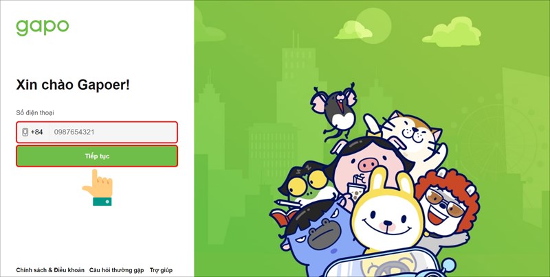 Nhập số điện thoại